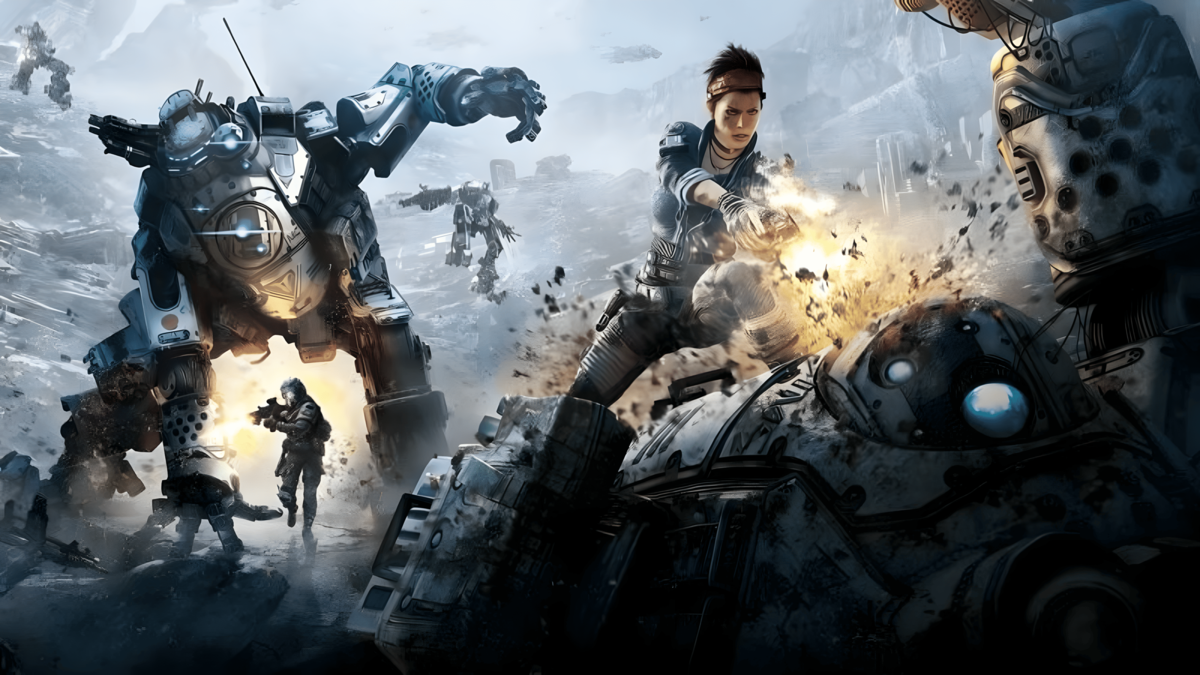 Titanfall 2 — шутер от первого лица с мехами, арт с роботом Scorch на поле боя