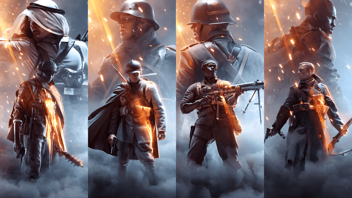 Battlefield 1 — масштабный шутер от первого лица, логотип игры на фоне Первой мировой