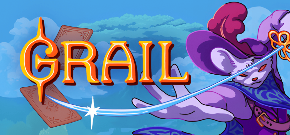 Обложка гайда по игре Grail — автоматическому карточному батлеру от Sokpop Collective. На картинке: пиксельный лес, карты с заклинаниями и искатель Святого Грааля. Полный гайд по стратегиям, достижениям и персонажам.