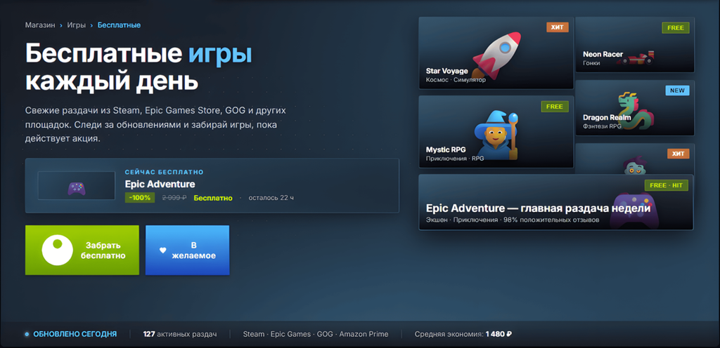 Бесплатные игры – свежие раздачи каждый день