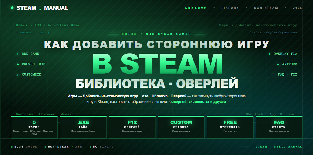 Как добавить стороннюю игру в библиотеку Steam