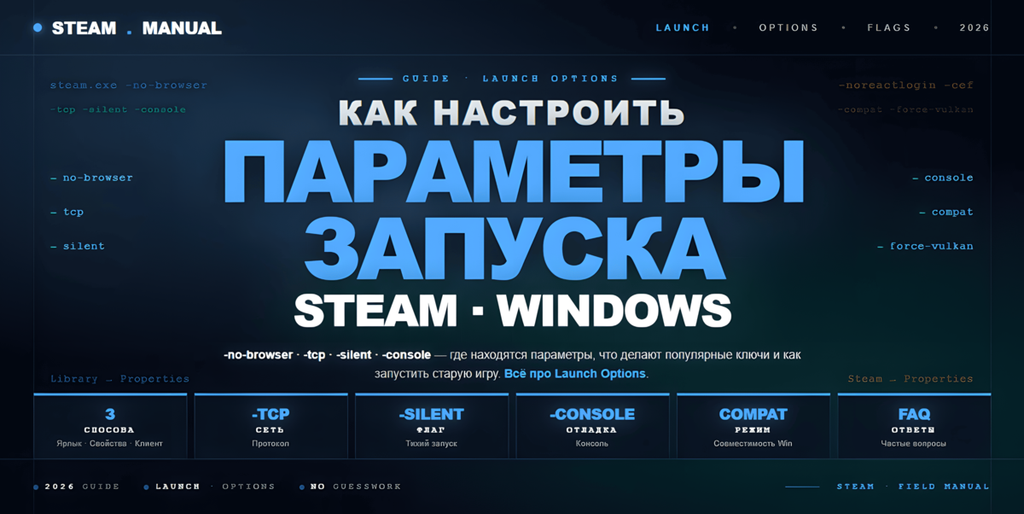 Как настроить параметры запуска Steam