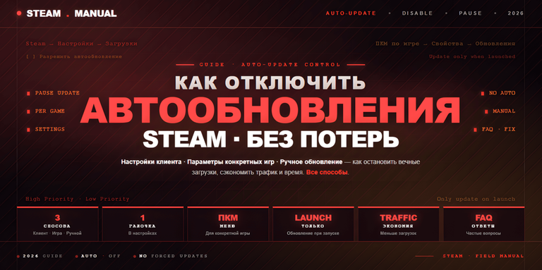 Как отключить автоматические обновления Steam